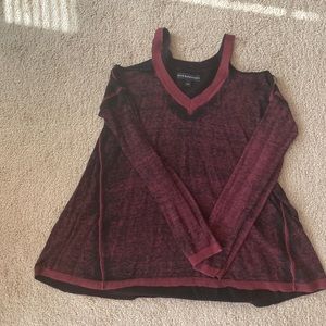 Cold shoulder long sleeve sweater